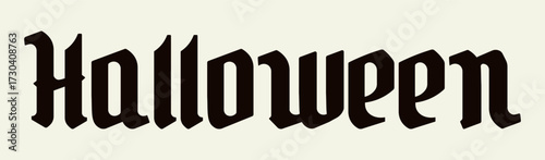 Halloween horizontal banner with vector logo. The inscription on a background.