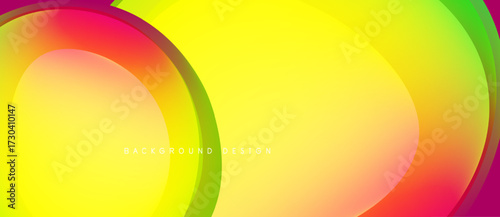Vibrant abstract waves, yellow dominates. Smooth gradients create dynamic flow, modern design element. Background features colorful curves.
