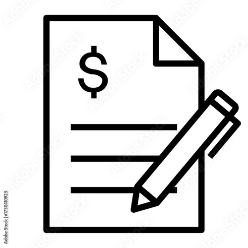 business Contracts icon, illustration line vector icon