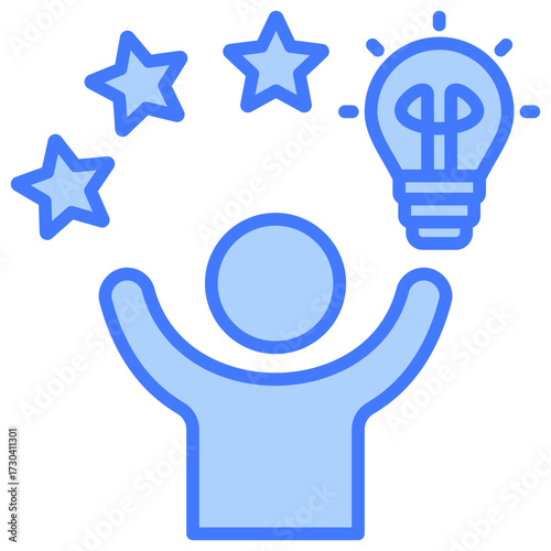 Enthusiasm Blue Icon