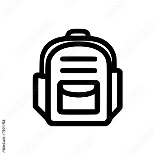 Vector icon of school bag for student supplies and educational equipment illustration

