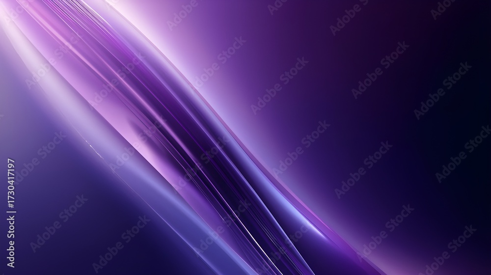Fototapeta premium A smooth violet-to-white glass gradient on a black background, evoking a sense of elegance and depth with soft light diffusion and glossy vertical textures.