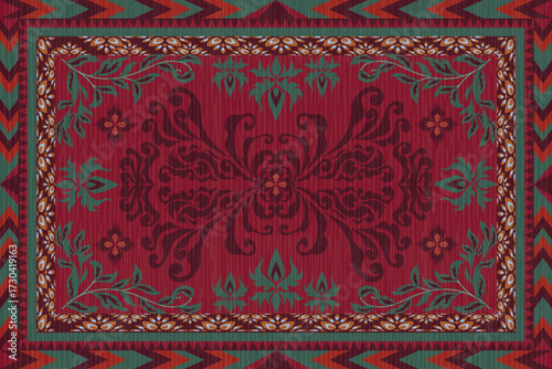 Persian modern style fabric textile carpet design red carpet background