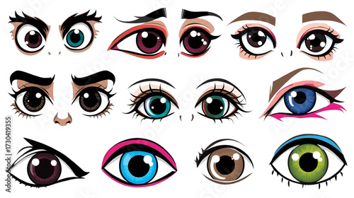 set of eyes with different eyes