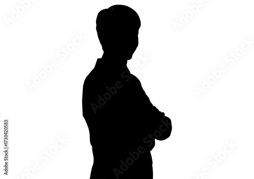 腕組みをする男性のシルエット3