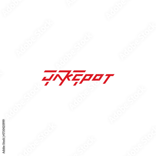 Jackpot text 777 logo design.