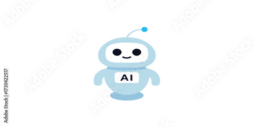 Print  Minimal vector concept of an AI-powered home assistant robot with rounded shapes and friendly expression, on a clean white background