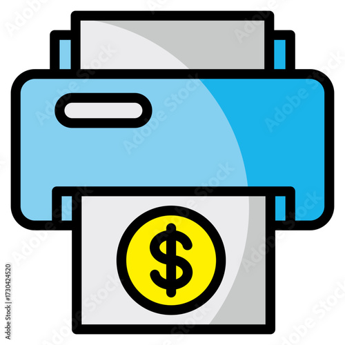 Money Printing  Icon Element For Design