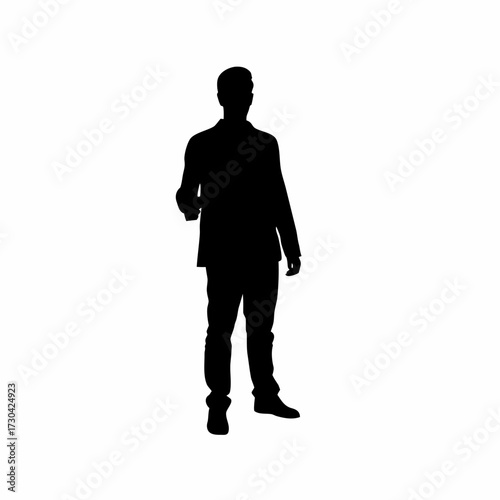 Silhouette of administrator creating user access policies isolated on white background