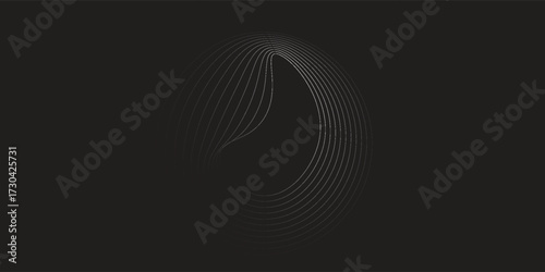 Lines in Circle Form . Spiral Vector Illustration .Technology round. Linear Logo . Design element . Abstract Geometric shape .