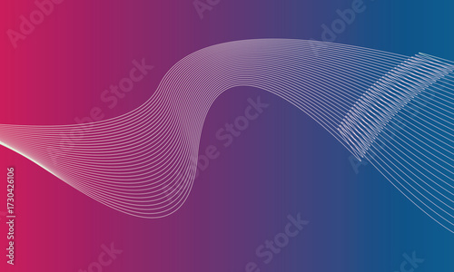 Abstract flowing wave of light and color transitioning from pink to blue with subtle geometric patterns