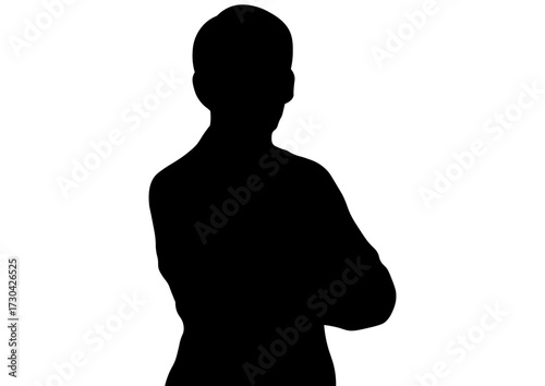 腕組みをする男性のシルエット4