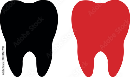 Dentist dental silhouette vector, Teeth icon illustration, Healthy molar design