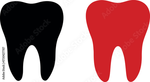 Teeth vector icon, Dental health illustration, Molar and dentist silhouette