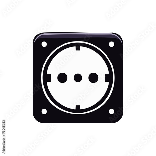 Power Socket Wall Plug Type F Illustration for Domestic Electrical Power Outlets