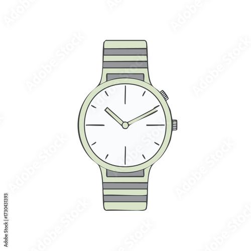 Wristwatch Illustrative Graphic Wristwatch Wristwear Watch Illustration Isolated Timepiece Object Design Hand Watch