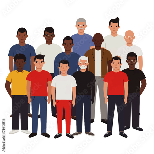 Diverse Group of Men Standing Together.