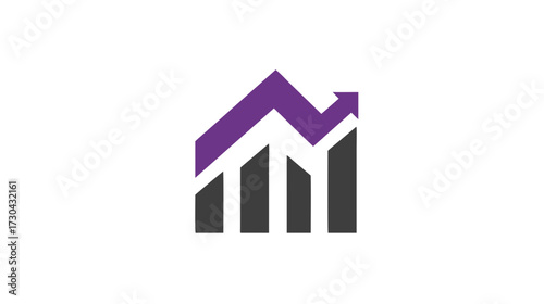 Upward trending graph icon showing financial growth, business success, market improvement, and data analysis progress.