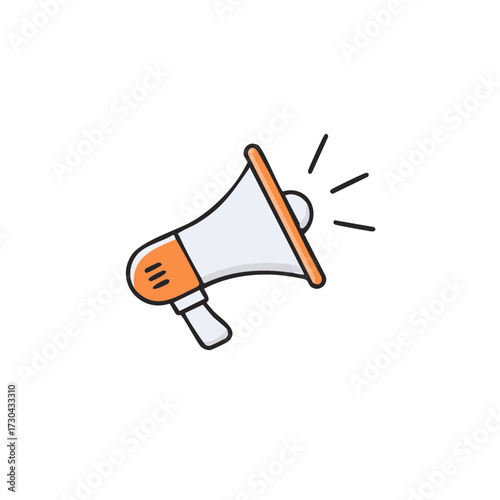 Loudspeaker Icon with Sound Waves Symbolizing Announcement and Promotion