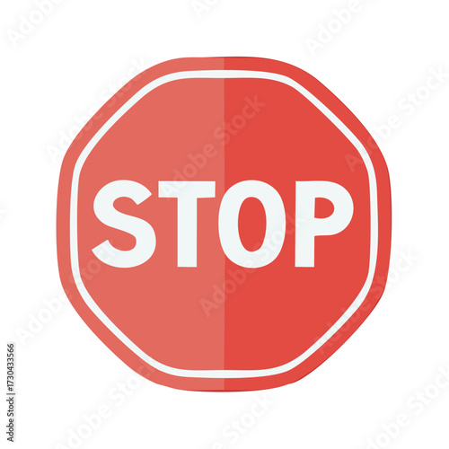 Octagonal Red Stop Sign for Transportation Safety Awareness Symbol