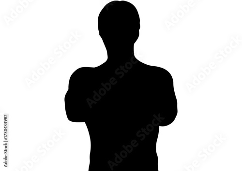 腕組みをする男性のシルエット5