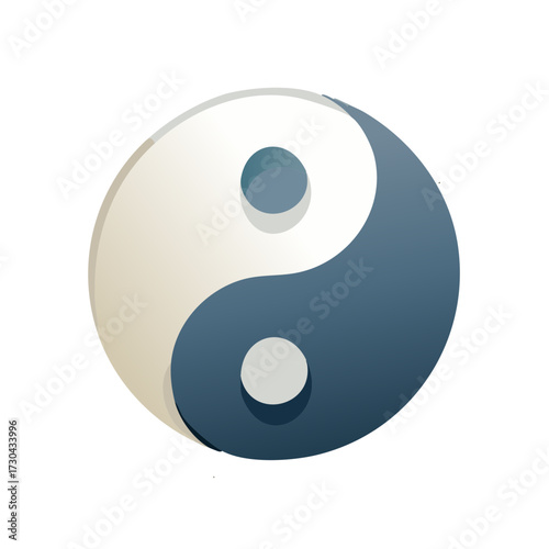 Abstract Gradient Yin Yang Symbol Representing Harmony Balance Duality