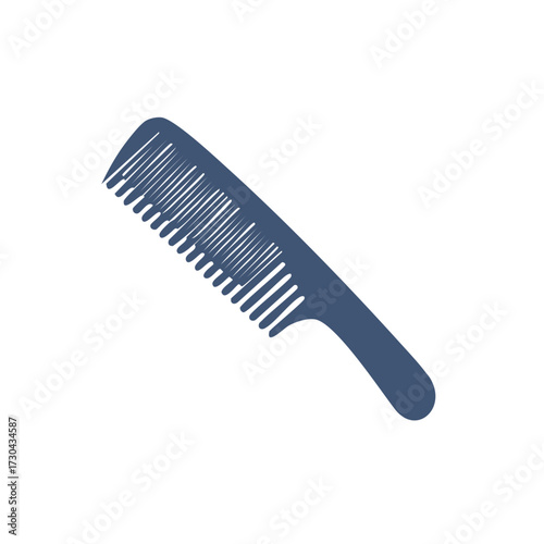 Blue comb graphic isolated on a white background for personal care