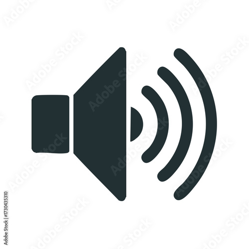 Speaker Icon with Sound Waves.  Vector Graphic Design.  Loudness symbol and Audio concept.