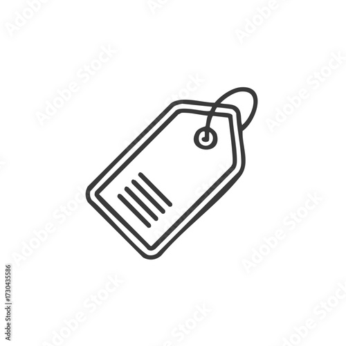 Hand drawn simple tag icon outline for sales and labels