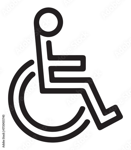 International symbol of access silhouette isolated on white background