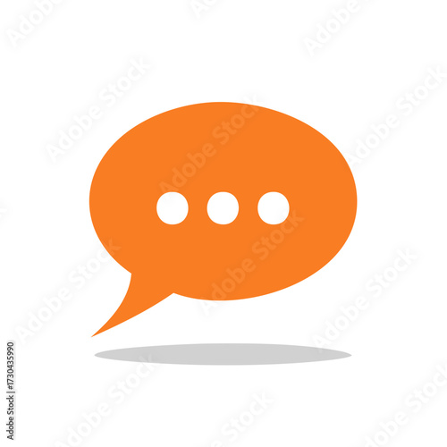 Orange chat bubble icon with ellipsis symbol for communication and messaging