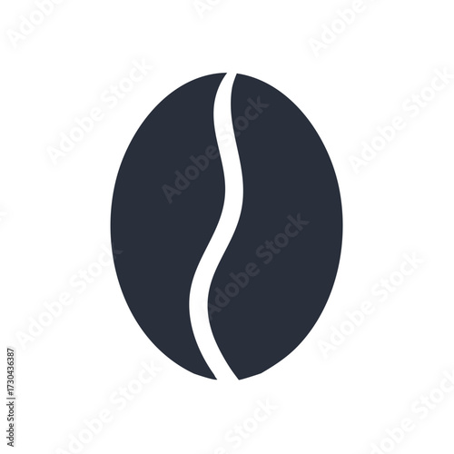 Elegant coffee bean icon graphic element for cafe or shop logo design