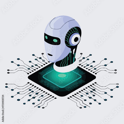 Modern Artificial Intelligence and Coding Symbol Icons