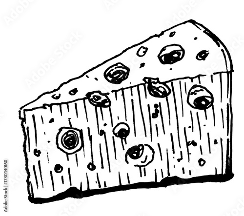 Wallpaper Mural black and white manual sketch vector cheese isolated background Torontodigital.ca