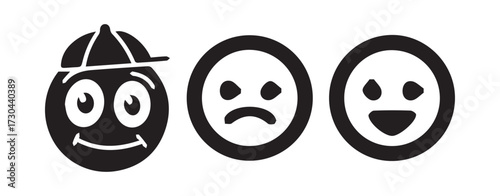 Cartoon Sad and Worried Face Vector Illustration