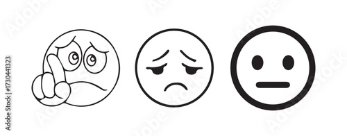 Vector Sad Face Icons for Mood Expression
