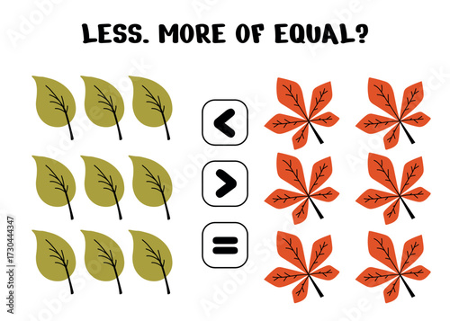 Educational Math Game Using Autumn Leaves for Children