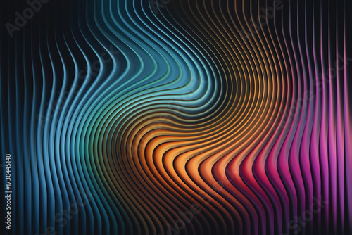 Swirling abstract pattern with vibrant gradient and vertical lines
