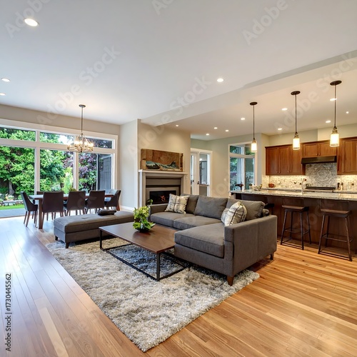 Modern Open Concept Living Area.