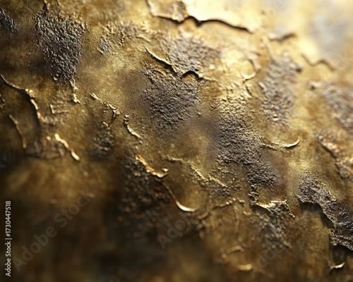 Close-up of tarnished brass showing natural decay marks