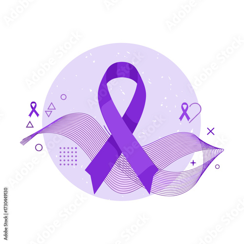 Understanding the significance of the purple ribbon for awareness and support campaigns.