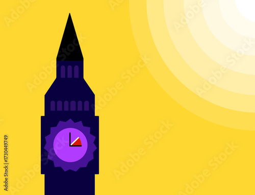 Daylight saving clock tower sunlight illustration