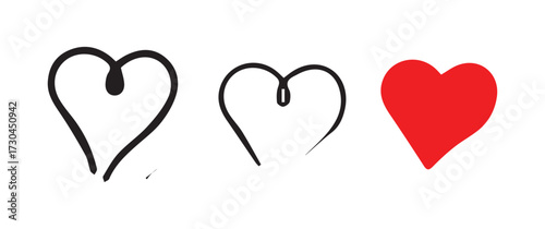 Abstract Love Icons in Various Styles