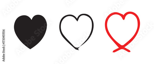 Modern Heart Icons for Graphic Design