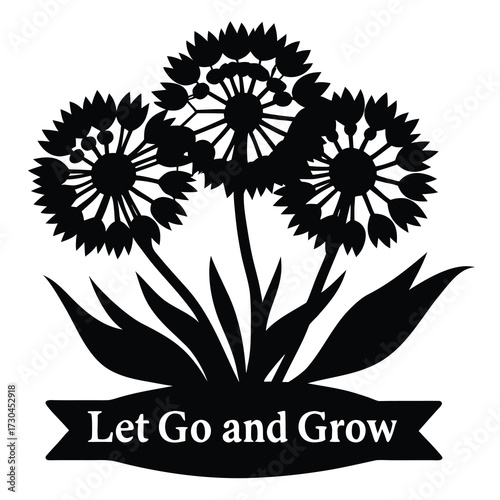 Elegant black and white floral design with a meaningful message, artful simplicity