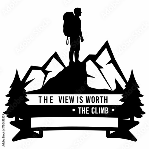 Inspirational mountain scene depicting that the view is worth the climb