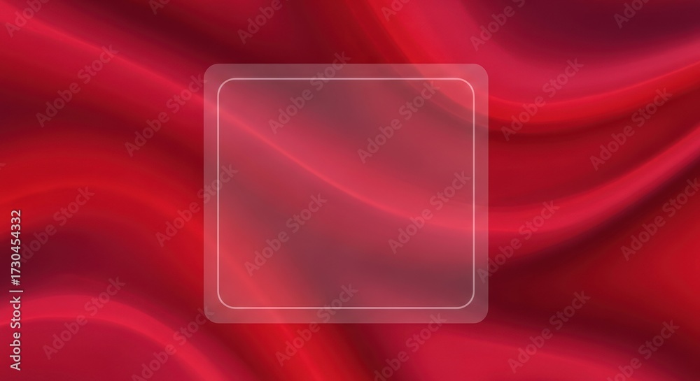 Fototapeta premium Red and pink abstract background with a transparent square frame.