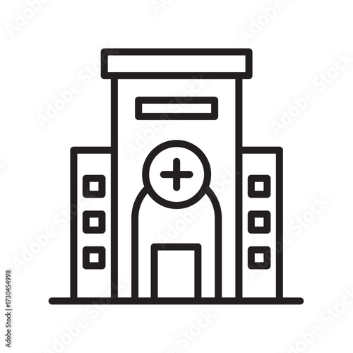 Editable Modern Hospital Line Icon