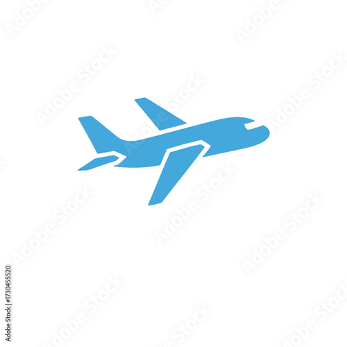 Blue Airplane Icon: Symbol of Travel and Aviation.