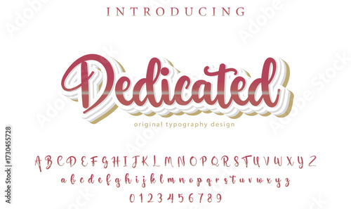 Dedicated - Elegant 3D Script Font with Handwritten Style for Modern Typography and Branding